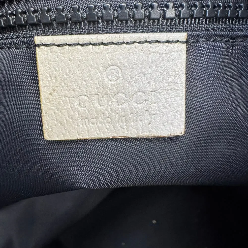 Authentic Gucci Canvas Tote Shoulder Bag Blue Gray Made in Italy Large F597